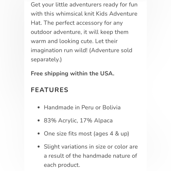 NWT ANDES GIFTS IMPORTED HAND KNITTED, REAL 🦙 FUR VIKING BEANIE! IN GRAY 4 KIDS - Picture 7 of 8